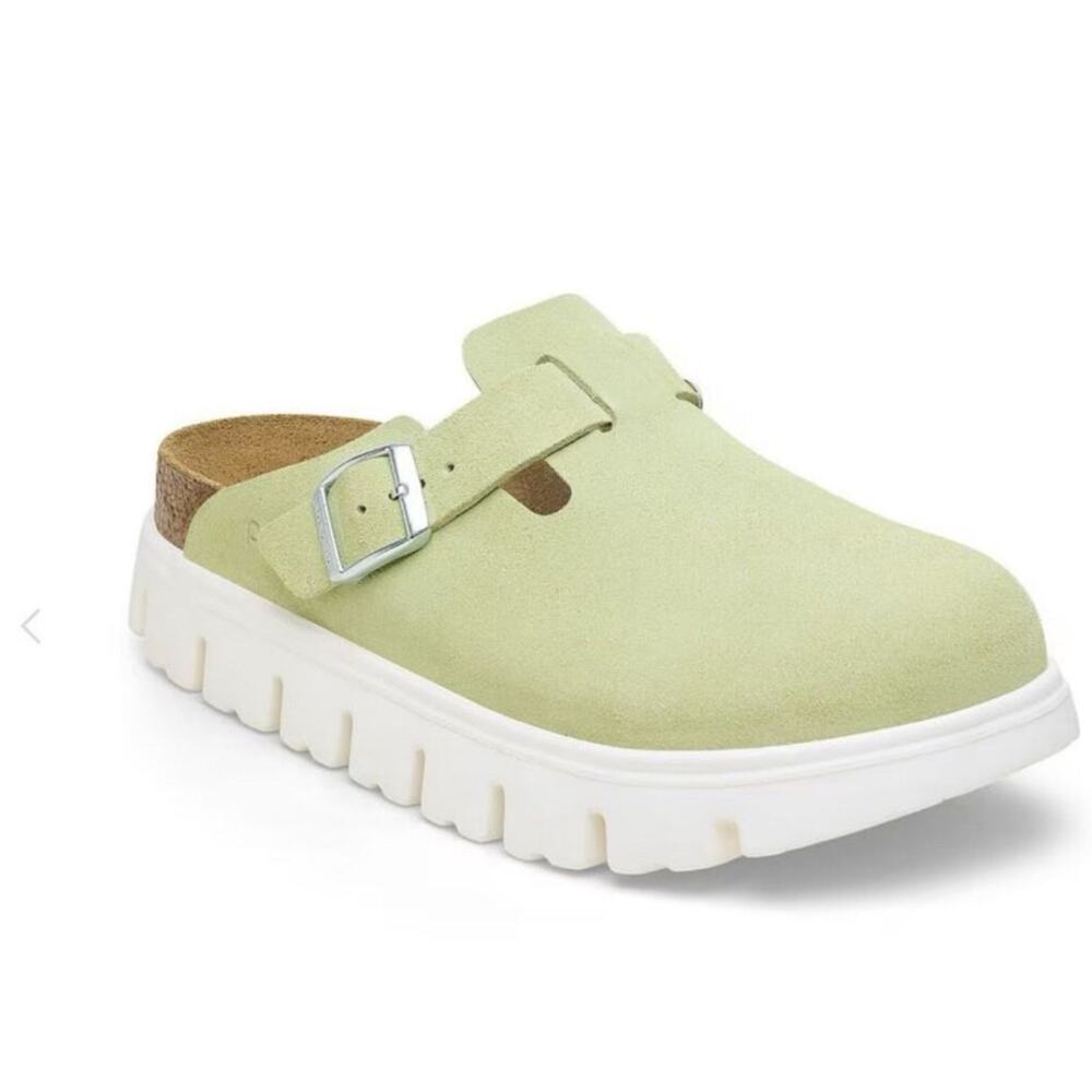 Papillio by Birkenstock Boston Platform Clogs Faded Lime 7 - Picture 2 of 4